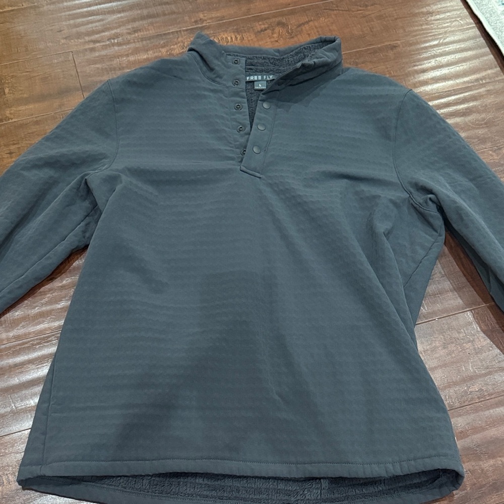 Free Fly Apparel Men's Dark Gray Casual Button Down Shirt